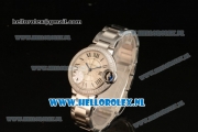 Cartier Ballon Bleu De Medium Swiss ETA 2671 Automatic Steel Case Silver Dial Roman Numeral Markers and Steel Bracelet - 1:1 Original