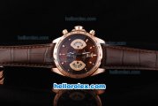 Tag Heuer Grand Carrera Calibre 17 Chronograph Quartz Movement RG Case with Brown Dial and Stick Marker-Brown Leather Strap