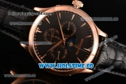 Jaeger-LECoultre Master Perpetual Calendar Asia Automatic Rose Gold Case with Black Dial and Stick Markers