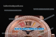 Franck Muller Color Dreams Swiss Tourbillon Manual Winding Rose Gold Case with Colorful Roman Numeral Markers and Diamonds Dial (FT)