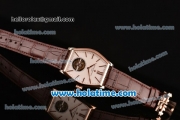 Vacheron Constantin Malte Tourbillon Swiss Tourbillon Manual Winding Rose Gold Case with Brown Alligator Strap and White Dial