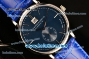 A.Lange&Sohne Saxonia Miyota Quartz Steel Case with Silver Stick Markers and Blue Dial