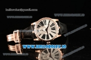 Roger Dubuis Excalibur 36 Miyota 9015 Automatic Rose Gold Case White Dial With Roman Numeral Markers Black Leather Strap - 1:1 Original