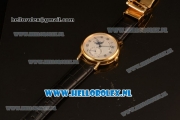 Breguet Classique Moonphase 9015 Auto Yellow Gold Case with White Dial and Black Leather Strap