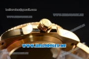 Rolex Submariner Clone Rolex 3135 Automatic Yellow Gold Case/Bracelet with Blue Dial and Dot Markers (BP)
