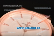 Vacheron Constantin Patrimony Swiss ETA 2824 Automatic Rose Gold Case with White Dial and Stick Markers