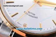 Tudor Prince Rotor Swiss ETA 2824 Automatic 18K White Gold/Rose Gold with Silver Dial and Stick Markers - 1:1 Original