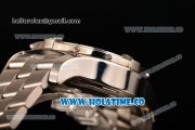 Breitling Super Avenger Ultimate Chrono Swiss Valjoux 7750 Automatic Silver Case with White Dial