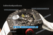 Richard Mille RM35-02 Carbon Fiber With Miyota 9015 Movement 1:1 Clone White Rubber