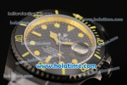 Rolex Submariner Asia 2813 Automatic PVD Case with Yellow Markers and Carbon Fiber Dial