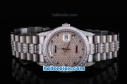 Rolex Day-date with Diamond Dial-Diamonds Bezel,Stainless Steel Strap