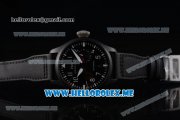 IWC Big Pilot Clone IWC 51111 Automatic PVD Case with Black Dial and Black Leather Strap Arabic Numeral Markers