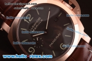 Panerai Luminor Marina 1950 3 Days Automatic Movement Rose Gold Case with Black Dial and Brown Leather Strap