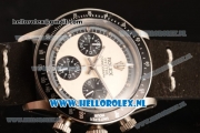 Rolex Daytona Vintage Chronograph OS20 Quartz Steel Case with White Dial and Black Nylon Strap