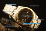 Rolex Datejust II Swiss ETA 2836 Automatic Full Steel with Yellow Gold Bezel and Grey MOP Dial- Two Tone Strap