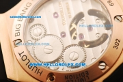 Hublot Big Bang Swiss Tourbillon Manual Winding Movement Rose Gold Case with Grey Dial and Diamond Bezel