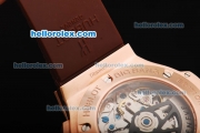 Hublot Big Bang Limited Edition Swiss Valjoux 7750 Automatic Movement Rose Gold Case with Diamond Bezel and Brown Dial