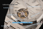 Audemars Piguet Royal Oak Tourbillon 41MM Swiss ST Tourbillon Manual Winding Full Steel with White Dial and Stick Markers