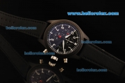 IWC Pilot's Watch TOP GUN Chronograph Quartz Movement PVD Case with Black Dial and Black Strap