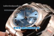 Rolex Datejust Clone Rolex 3135 Automatic Steel Case with Blue Dial Roman Numeral Markers and Steel Bracelet