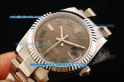 Rolex Datejust Automatic Movement Steel Case with Green Roman Numerals and Steel Strap-Lady Model