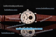 Vacheron Constantin Patrimony Tourbillon Asia ST22 Automatic Steel Case with Brown Leather Strap White Dial