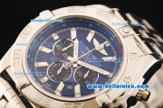 Breitling Chronomat B01 Chronograph Quartz Movement Full Steel with Blue Dial and Stick Markers