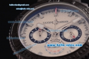 Ulysse Nardin Maxi Marine Diver Chronograph Japanese Miyota OS20 Quartz PVD Case with Black Rubber Strap and White Dial