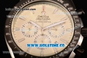 Omega Speedmaster Moonwatch Co-Axial Chronograph Miyota OS20 Quartz PVD Case with Beige Dial and Stick Markers