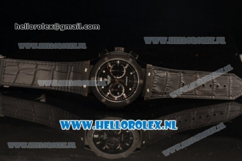 Hublot Classic Fusion Chronograph 7750 Auto PVD Case PVD Bezel with Black Dial and Black Leather Strap