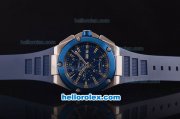 IWC Ingenieur Doppelchronograph Asia ST17 Automatic Steel Case with Blue Bezel and Blue Dial - 7750 Coating