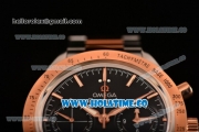 Omega Speedmaster '57 Co-Axial Chronograph Clone Omega 9301 Automatic Two Tone Case/Bracelet with Rose Gold Stick Markers and Black Dial (EF)