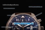 IWC Pilot’s Watch Chronograph Edition "Le Petit Prince" Swiss Valjoux 7750 Automatic Steel Case with Blue Dial Brown Leather Strap and White Arabic Numeral Markers