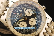 Breitling Navitimer Swiss Valjoux 7750 Automatic Steel Case with Black Dial and Steel Strap