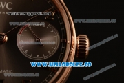 IWC Portuguese Automatic Clone IWC 52010 Automatic Rose Gold Case with Gray Dial and Brown Leather Strap - (AAAF)