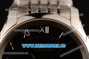 1:1 Omega De Ville Co-Axial Chrono Clone Omega 9300 Automatic Steel Case with Black Dial and Steel Bracelet - (EF)