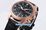 IWC Schaffhausen Automatic Movement Rose Gold Case with Black Dial