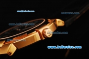 Vacheron Constantin Overseas Swiss ETA 2836 Automatic Movement Gold Case with Black Dial and Black Leather Strap
