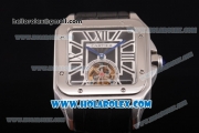 Cartier Santos Tourbillon Asia Automatic Steel Case with Black Dial and Roman Numeral Markers