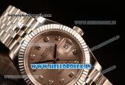 Rolex Datejust 37mm Swiss ETA 2836 Automatic Steel Case with Jubilee Steel Bezel Sliver Dial Diamond Steel Bracelet