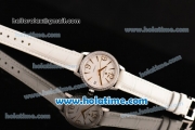 Vacheron Constantin Patrimony Swiss ETA 2824 Automatic Steel Case with White Leather Strap White Dial and Diamond Bezel