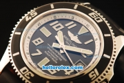 Breitling SuperOcean Swiss ETA 2836 Automatic Steel Case with Black Dial and Black Rubber Strap
