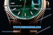 Rolex Day-Date Swiss ETA 2836 Automatic Rose Gold Case with Green Dial Stick Markers and Rose Gold Bracelet (BP)