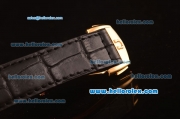 Omega Railmaster Swiss ETA 2836 Automatic Gold Case with Black Dial and Black Leather Strap