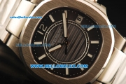 Patek Philippe Nautilus Swiss Quartz Movement Steel Case with White Markers and Steel Strap