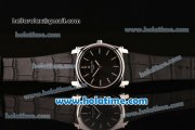 Patek Philippe Gondolo Japanese Miyota Quartz Steel Case with Black Leather Bracelet Stick Markers and Black Dial Patek Philippe Gondolo Japanese Miyota Quartz Steel Case with Black Leather Bracelet Stick Markers and Black Dial