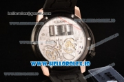 HYT H1 Clone HTY Cal.101 Manual Winding Rose Gold Case with White Dial Arabic Numeral Markers and Rubber Strap