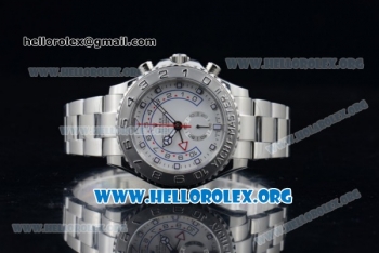 Rolex Yacht-Master II Chrono Swiss Valjoux 7750 Automatic Steel Case with White Dial and Stainless Steel Bracelet - (BP)