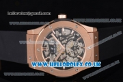 Hublot Classic Fusion Skeleton Asia Automatic Rose Gold Case with Skeleton Dial and Black Rubber Strap