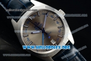 Omega Globemaster Annual Calendar Miyota 9015 Automatic Steel Case with Grey Dial and Blue Leather Strap (AAAF)